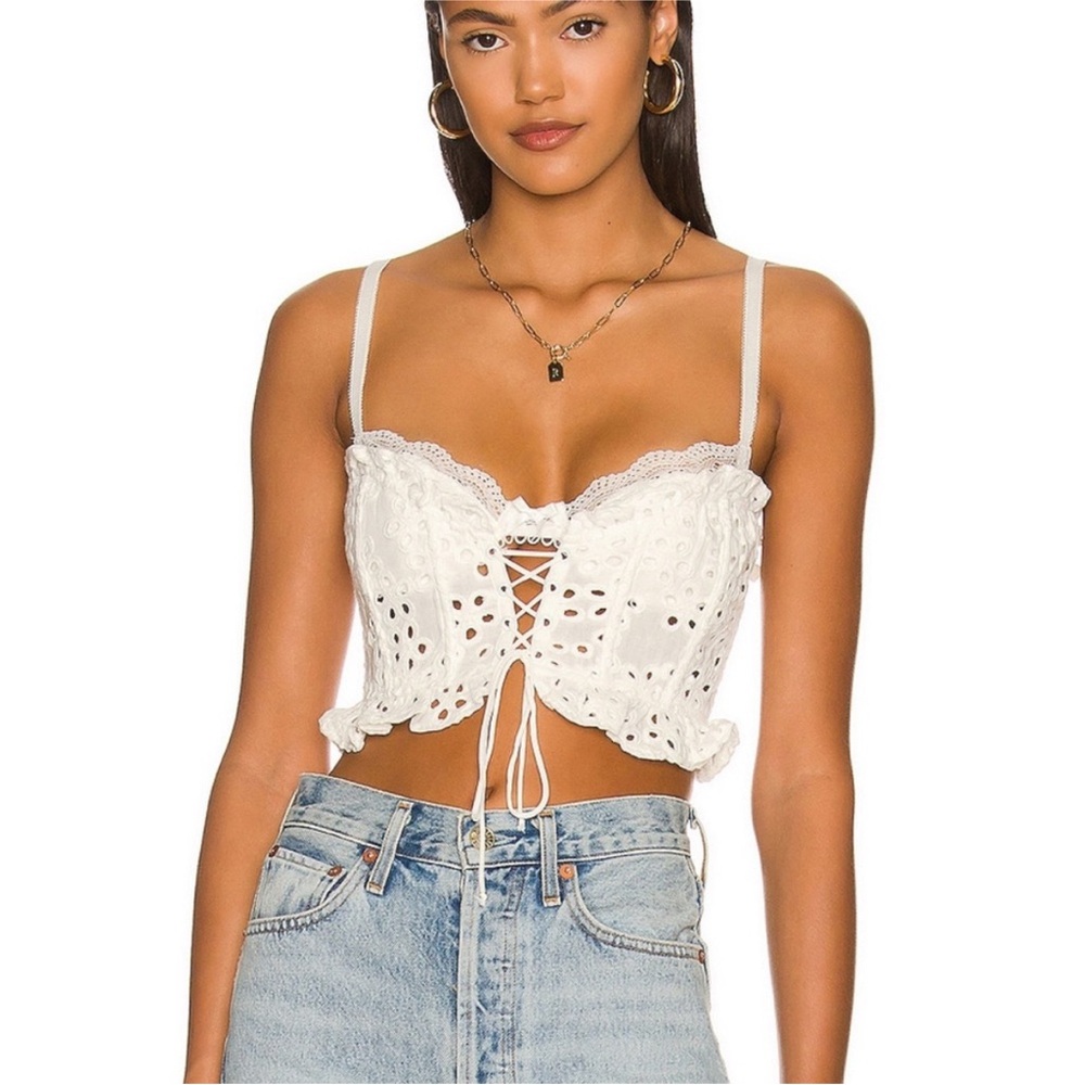 For Love And Lemons Saide Corset Crop Top